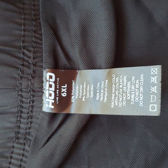 HODO  XL MENS SWIM SHORTS  BLACK TIE FRONT, ELASTIC WAIST - Picture 6 of 9